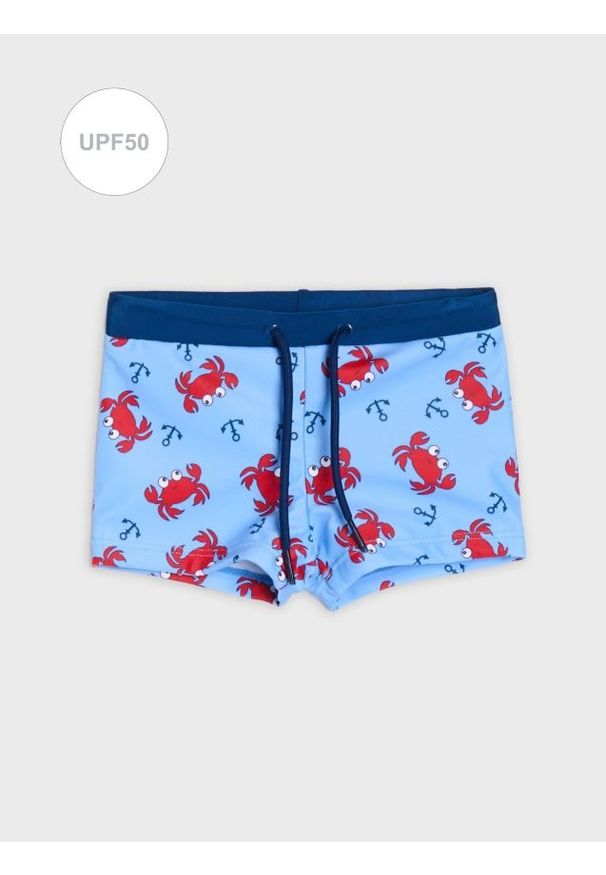 Sinsay - Kąpielówki UPF 50 w kraby - błękitny. Kolor: niebieski