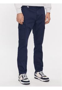 Tommy Jeans Spodnie materiałowe Austin DM0DM17678 Granatowy Slim Fit. Kolor: niebieski. Materiał: bawełna