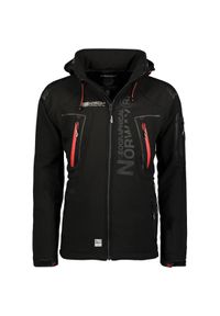 Kurtka przeciwdeszczowa z odpinanym kapturem Geographical Norway Techno. Typ kołnierza: kaptur. Kolor: czarny. Długość: długie. Sport: turystyka piesza #1