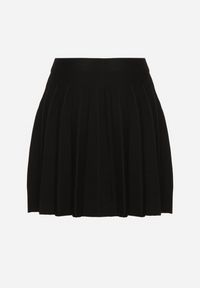 Born2be - Czarna Plisowana Spódnica z Wiskozą Zdobiona Guzikami Kasallia. Okazja: na co dzień. Kolor: czarny. Materiał: wiskoza. Wzór: aplikacja. Styl: elegancki, casual #4