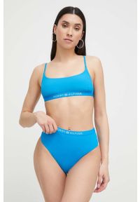 TOMMY HILFIGER - Tommy Hilfiger biustonosz kąpielowy kolor niebieski. Kolor: niebieski. Materiał: poliester #3