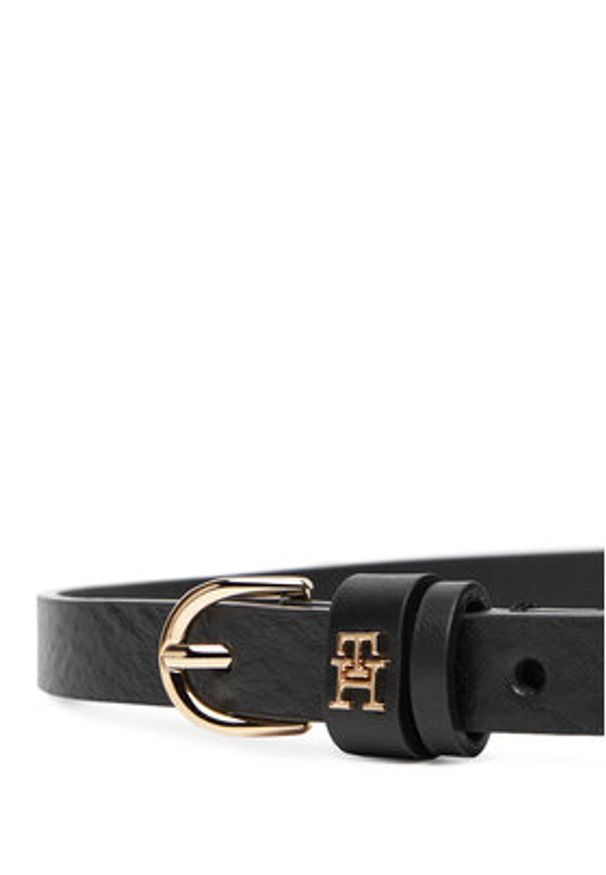 TOMMY HILFIGER - Tommy Hilfiger Pasek Damski Essential Effortless 1.5 AW0AW17759 Czarny. Kolor: czarny. Materiał: skóra