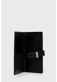 Calvin Klein Etui na karty damski kolor czarny. Kolor: czarny. Materiał: materiał. Wzór: gładki