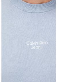 Calvin Klein Jeans sweter J30J320618.9BYY męski kolor szary lekki. Okazja: na co dzień. Kolor: szary. Długość rękawa: długi rękaw. Długość: długie. Wzór: aplikacja. Styl: casual #4