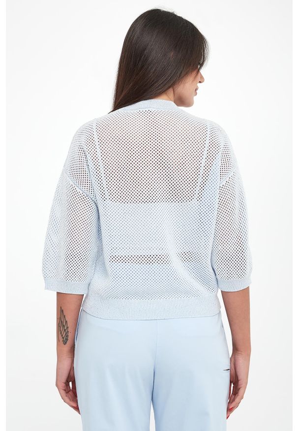 Sweter damski ażurowy z cekinami PESERICO. Wzór: ażurowy