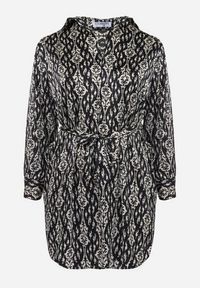 Born2be - Czarna Pudełkowa Sukienka Mini z Wiązanym Paskiem Hrina. Kolor: czarny. Materiał: materiał. Długość: mini #6