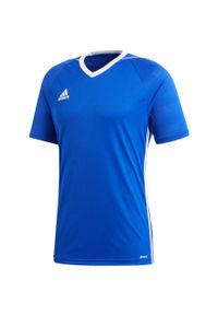 Adidas - Koszulka piłkarska męska adidas Tiro 17 Jersey. Kolor: niebieski, biały, wielokolorowy. Materiał: jersey. Sport: piłka nożna