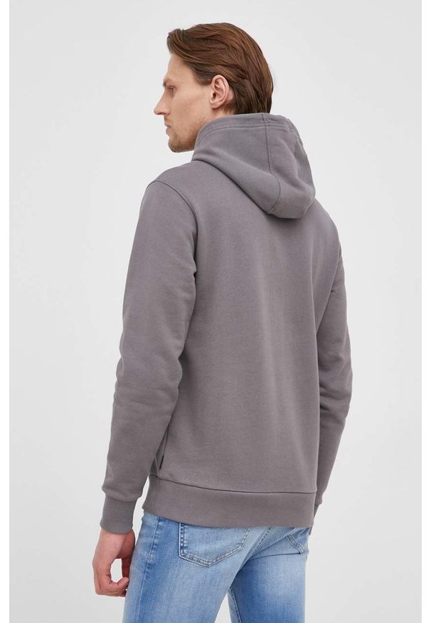 Calvin Klein - Bluza bawełniana. Okazja: na co dzień. Kolor: szary. Materiał: bawełna. Wzór: nadruk. Styl: casual