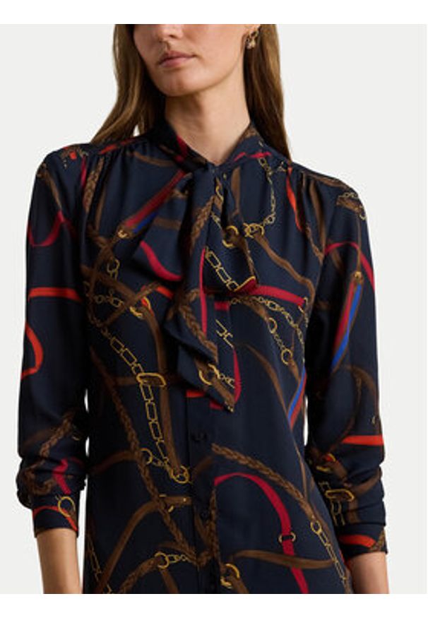 Lauren Ralph Lauren - LAUREN RALPH LAUREN Sukienka koszulowa 200P03552001 Granatowy Regular Fit. Kolor: niebieski. Materiał: syntetyk. Typ sukienki: koszulowe