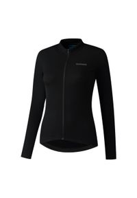 SHIMANO - Damska koszulka z długim rękawem ELEMENT, czarna. Kolor: czarny, niebieski, wielokolorowy. Materiał: tkanina. Długość rękawa: długi rękaw. Długość: długie. Sezon: zima. Sport: kolarstwo #1