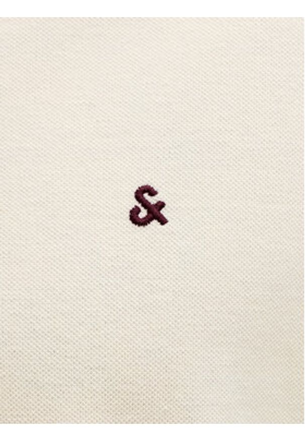 Jack & Jones Polo Paulos 12136668 Kremowy Regular Fit. Typ kołnierza: polo. Kolor: kremowy. Materiał: bawełna