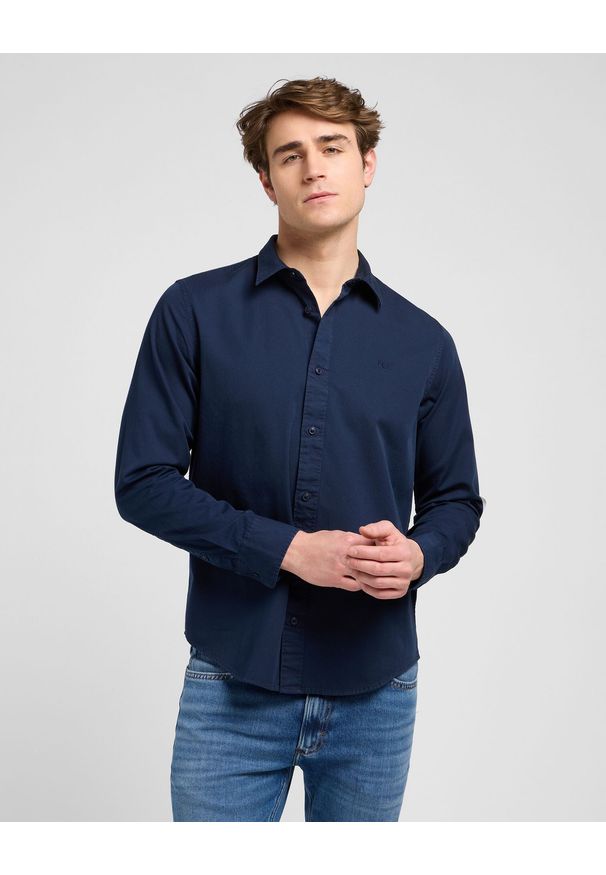 Lee - MESKA KOSZULA LEE PATCH SHIRT RIVET NAVY 112370547