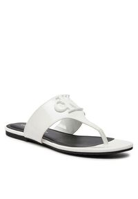 Calvin Klein Jeans Japonki Flat Sandal Slide Toepost Mg Met YW0YW01342 Biały. Kolor: biały #5