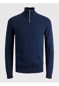 Jack & Jones Sweter Emil 12189339 Granatowy Regular Fit. Kolor: niebieski. Materiał: bawełna #4