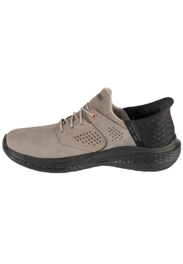skechers - Buty sportowe Sneakersy męskie, Slip-Ins: Slade - Macklin. Kolor: szary. Sport: turystyka piesza