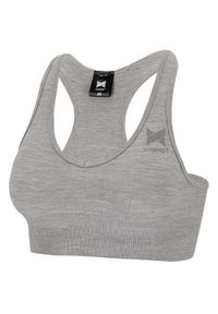 XTREME - Top sportowy damski. Kolor: szary. Materiał: elastan, poliester. Sport: fitness