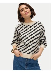 Vero Moda Sweter Lara 10310862 Beżowy Regular Fit. Kolor: beżowy. Materiał: syntetyk