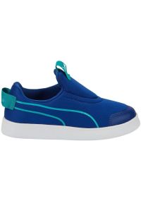 Buty Puma Courtflex v2 Slip On Ps 374858 11 niebieskie. Okazja: na co dzień. Zapięcie: bez zapięcia. Kolor: niebieski. Materiał: materiał, syntetyk. Szerokość cholewki: normalna