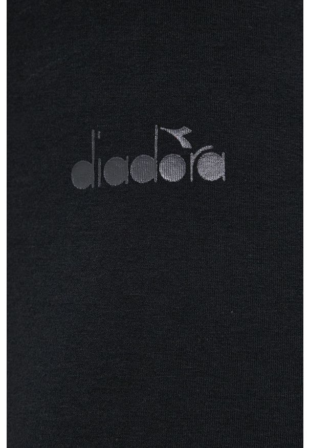 Diadora - Legginsy. Kolor: czarny. Materiał: dzianina. Wzór: gładki, nadruk