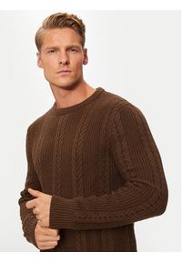 Jack & Jones - Jack&Jones Sweter 12261436 Brązowy Regular Fit. Kolor: brązowy. Materiał: bawełna #3