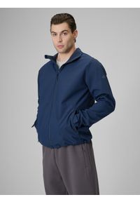 4f - 4F Kurtka softshell wiatroodporna membrana 5000 męska - granatowa M. Typ kołnierza: kołnierzyk stójkowy. Kolor: niebieski. Materiał: softshell. Sport: turystyka piesza #1