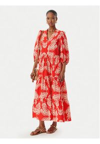 LOLA CASADEMUNT Sukienka letnia LS2616138 Czerwony jasny Regular Fit. Kolor: czerwony. Materiał: wiskoza. Sezon: lato #4