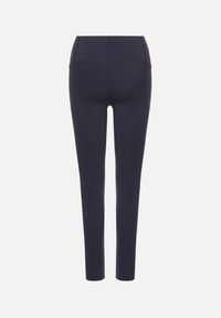 Born2be - Niebieskie Legginsy z Wysokim Stanem i Szeroką Gumką w Pasie Lalar. Stan: podwyższony. Kolor: niebieski. Materiał: dzianina #5