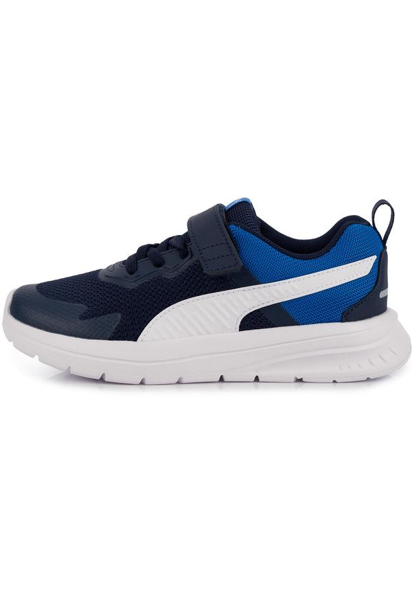 Puma - Buty sneakersy dziecięce sportowe na rzep granatowe PUMA EVOLVE RUN. Zapięcie: rzepy. Kolor: niebieski, wielokolorowy, biały. Sport: bieganie
