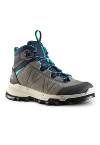 quechua - Buty turystyczne dla dzieci Quechua MH900 MID wodoodporne. Kolor: wielokolorowy, niebieski, zielony. Materiał: materiał, skóra. Szerokość cholewki: normalna