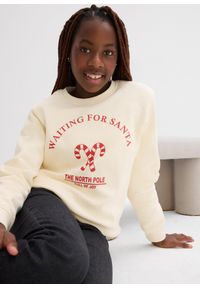 bonprix - Bluza z czystej bawełny organicznej. Kolor: beżowy. Materiał: bawełna. Styl: wizytowy #2