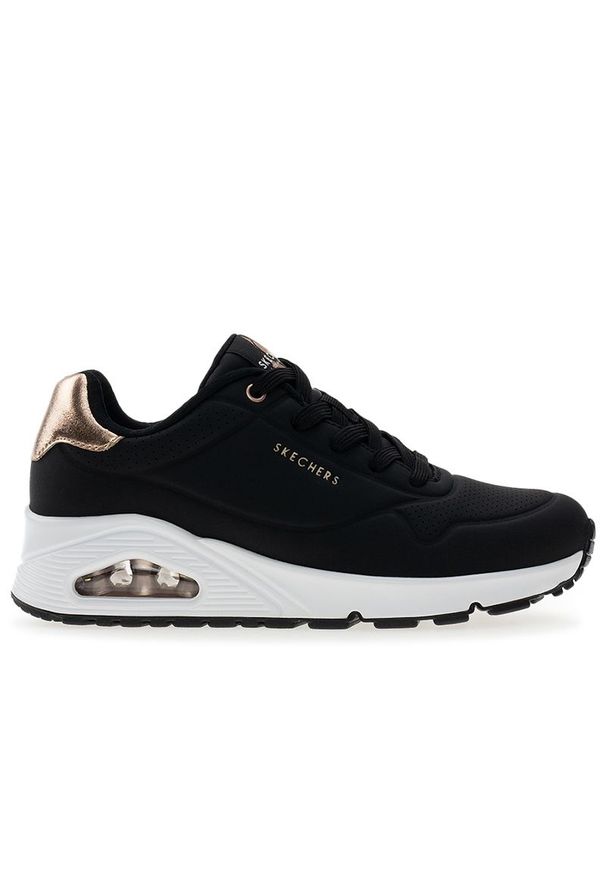 skechers - Buty damskie Skechers Uno Golden Air 177094BLK - czarne. Okazja: na co dzień. Zapięcie: sznurówki. Kolor: czarny. Materiał: guma, materiał, syntetyk. Szerokość cholewki: normalna. Model: Skechers Sport