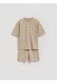 Reserved - Bawełniany komplet - beżowy. Kolor: beżowy. Materiał: bawełna #1