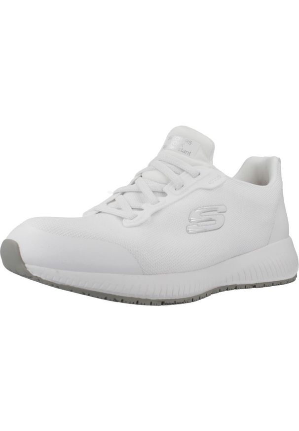 skechers - Obuwie Sportowe Damskie Skechers Work: Squad SR Biały. Kolor: biały. Materiał: syntetyk, tkanina. Model: Skechers Sport. Sport: turystyka piesza