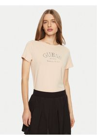 Guess T-Shirt V5RI16 J1314 Beżowy Regular Fit. Kolor: beżowy. Materiał: bawełna #1