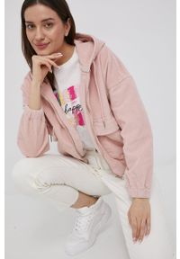 only - Only kurtka sztruksowa kolor różowy przejściowa oversize. Kolor: różowy. Materiał: sztruks