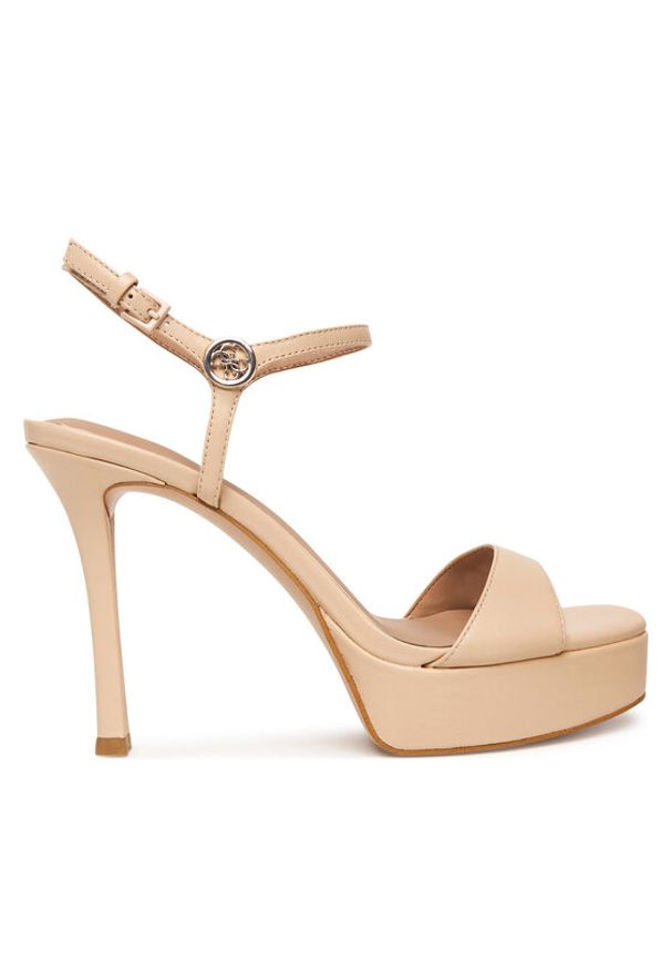 Guess Sandały FLPHEN LEA03 Beżowy. Kolor: beżowy. Materiał: skóra