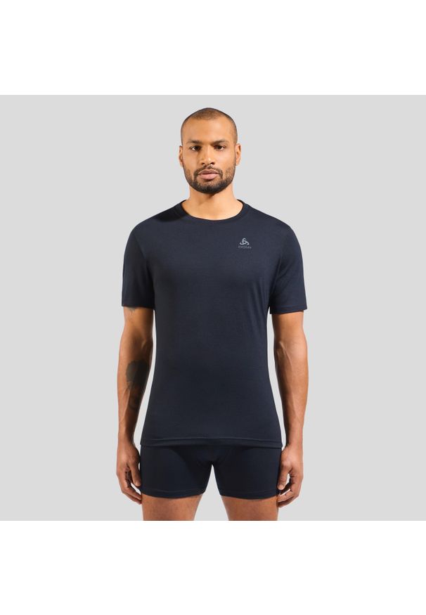Odlo - Koszulka męska ODLO Merino 160 BL Top - 100% wełna merino, krótki rękaw. Kolor: czarny. Materiał: wełna. Długość rękawa: krótki rękaw. Długość: krótkie. Sport: fitness