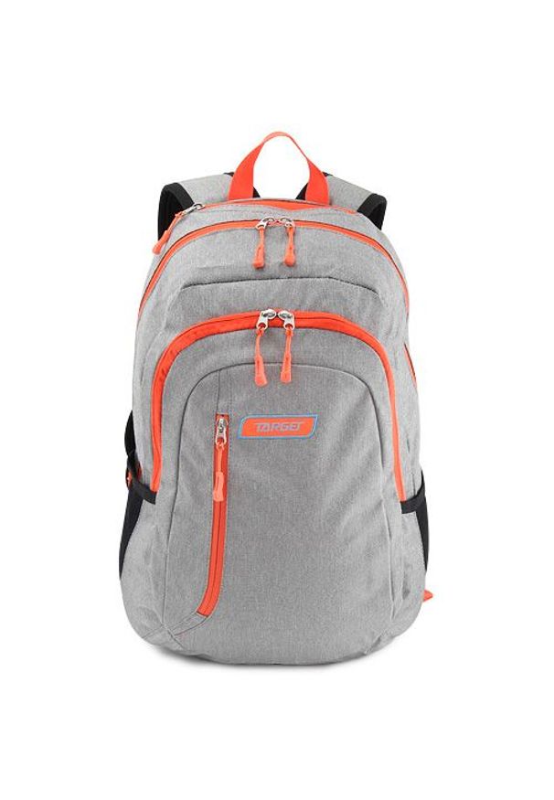 Target Plecak docelowy dla studentów, Pomarańczowo-szary. Kolor: pomarańczowy, wielokolorowy, szary. Styl: młodzieżowy