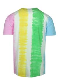 Wielokolorowy T-Shirt Męski - Bawełniany - Brave Soul. Okazja: na co dzień. Kolor: wielokolorowy. Materiał: bawełna. Wzór: paski, prążki. Sezon: lato, wiosna. Styl: casual #2
