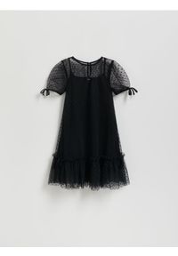 Reserved - Sukienka w groszki - czarny. Kolor: czarny. Wzór: grochy #1