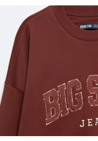 Big-Star - Bluza damska z logo BIG STAR bordowa Rubeka 604. Kolor: czerwony. Materiał: dzianina. Wzór: aplikacja #4