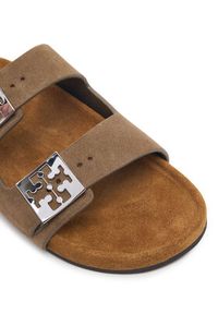 Tory Burch Klapki Mellow Slide 171151 Brązowy. Kolor: brązowy. Materiał: skóra, zamsz #5