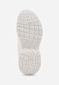 Renee - Biało-Srebrne Sneakersy Vices na Platformie Ozdobione Tłoczeniem Natiselle. Okazja: na co dzień. Kolor: biały. Materiał: jeans. Wzór: aplikacja. Obcas: na platformie #2