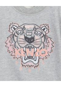 Kenzo kids - KENZO KIDS - Szara bluza Tiger 0-3 lat. Kolor: szary. Materiał: bawełna. Długość rękawa: długi rękaw. Długość: długie. Wzór: aplikacja, haft. Sezon: lato. Styl: klasyczny