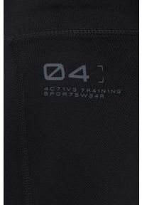 4f - 4F legginsy treningowe kolor czarny gładkie. Kolor: czarny. Materiał: skóra, materiał. Wzór: gładki #3