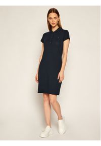 TOMMY HILFIGER - Tommy Hilfiger Sukienka codzienna Heritage WW0WW24973 Granatowy Slim Fit. Okazja: na co dzień. Kolor: niebieski. Materiał: bawełna. Typ sukienki: proste. Styl: casual #4