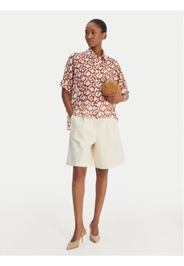 Weekend Max Mara Bermudy Ecuba 2615141022 Écru Loose Fit. Materiał: bawełna