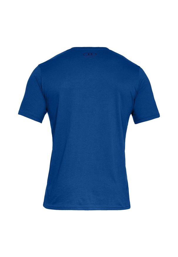 Under Armour - Męska Koszulka Sportstyle Boxed Logo T-shirt. Kolor: niebieski. Sport: turystyka piesza