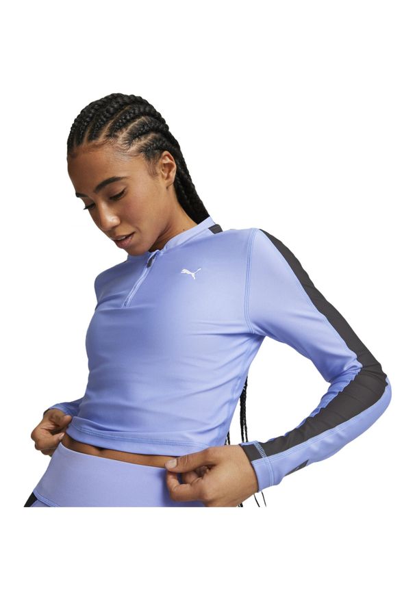 Bluza Puma Fit Eversculpt 14 Zip, Kobiety. Kolor: czarny, niebieski, wielokolorowy. Materiał: poliester, materiał. Sport: fitness