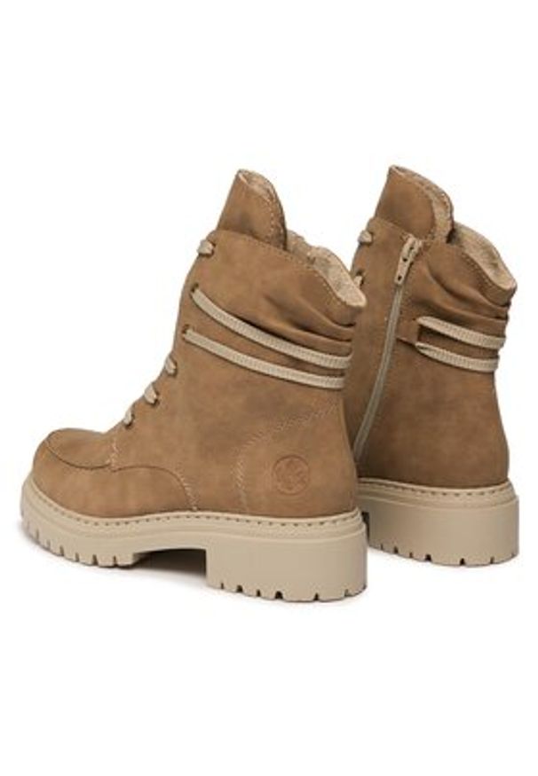 Rieker Trzewiki 72605-64 Brązowy. Kolor: brązowy. Materiał: skóra